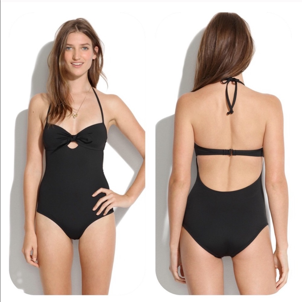 Madewell Black One Piece Tie Front